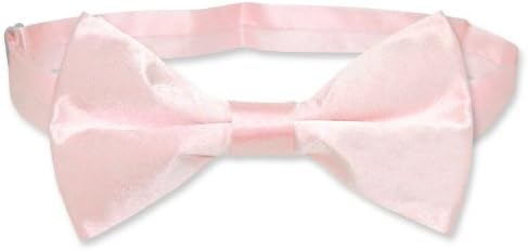 Biagio 100% SILK BOWTIE Solid LIGHT PINK Color Men's Bow Tie for Tuxedo or Suit