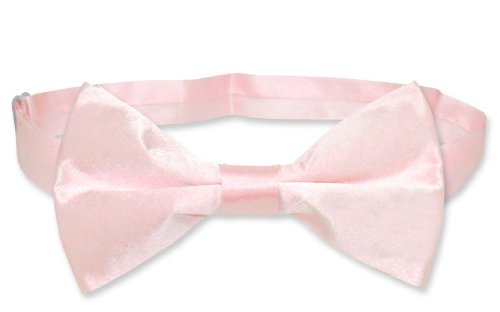 Biagio 100% Silk Bowtie Solid Light Pink Color Men's Bow Tie For Tuxedo Or Suit #TOP23