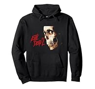 Horror Movie Merchandise design. Horror fans will love our officially licensed range of Evil Dead 2 clothing! Officially licensed Evil Dead 2 merchandise featuring the Dead By Dawn Skull design. 8.5 oz, Classic fit, Twill-taped neck