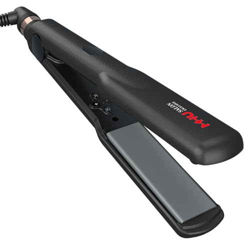 Portable 2-in-1 Dual Voltage Hair Straightener: 1.25" Wide Styler for Curls & Waves
