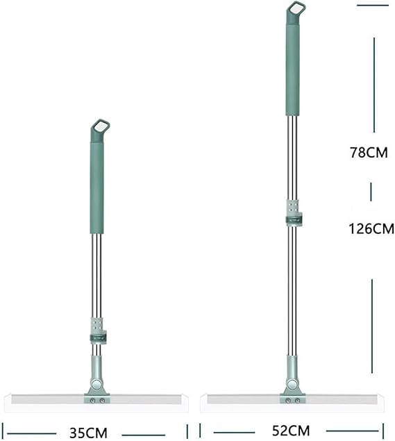 Image of 50-CM Multifunctional Magic Broom with Long Adjustable Handle | Silicone Floor Squeegee & Washer with 180 Rotating Head for Bathroom, Kitchen & Home Cleaning (White)