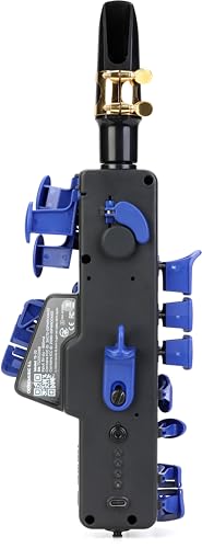 Image of Travel Sax 2 (Blue Royale) - Compact Digital Saxophone for Silent Practice Anywhere | Lightweight Electronic Sax with Real Alto Mouthpiece, Built-in Speaker, Bluetooth MIDI /Audio, USB-C, 70+ Internal