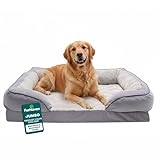 Furhaven XL Memory Foam Dog Bed Perfect Comfort Plush & Velvet Waves Sofa-Style...
