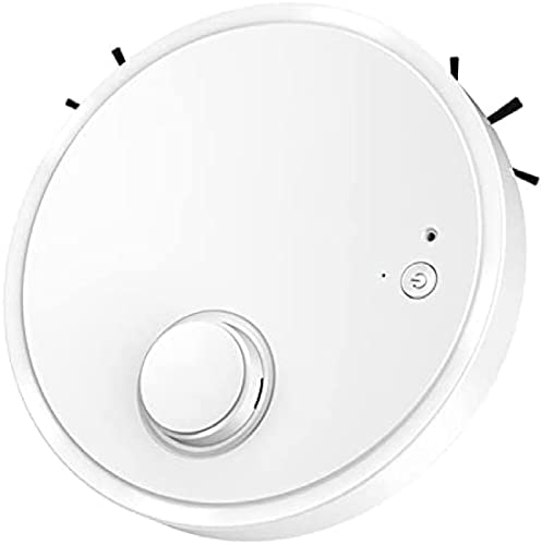 Robot Aspirapolvere, Robot di Pulizia Aspirazione 1500 Pa, Spazzatrice Automatica Silenziosa Super Sottile da 4 cm per Pavimenti Duri e Moquette a Pelo Basso, Peli di Animali Domestici,White