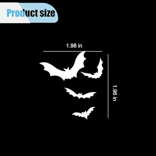Image of Halloween Bats Car Mirror Decal, Spooky Rearview Mirror Decal, Cute Vinyl Sticker, Car Window Decoration Decal for Car, Truck, Bumper, Laptop, Vanity Mirror, Wall, Tumbler (White)