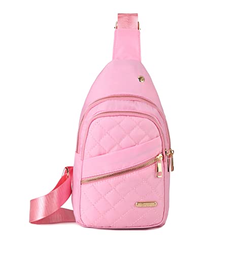 Image of AOSTIHOT Small Crossbody Bags Sling Bag for Women, Sling Backpack Chest Daypack Cross Body for Travel Casual Running Hiking Pink