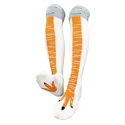 Image of WHOTAY Crazy Funny Chicken Leg Socks for Women Men Novelty Chicken Feet Socks White Elephant Gifts for Adults Gag Gifts