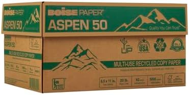 BOISE – Aspen 50% Recycled Office Paper, 92 Bright, 20lb, 8-1/2 x 11, White, 5000/CT image 2