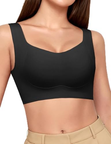 Womens Wireless Bras Supportive Push Up Bra Comfortable No Underwire Minimizer Bra Full Coverage Seamless Tshirt Bras