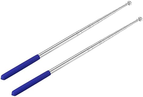5.3ft Telescopic Handheld Flagpole With Clips - Portable Stainless Steel Extendable Flag Stick With Anti-Slip Grip, Perfect For Events & Tours (Blue)