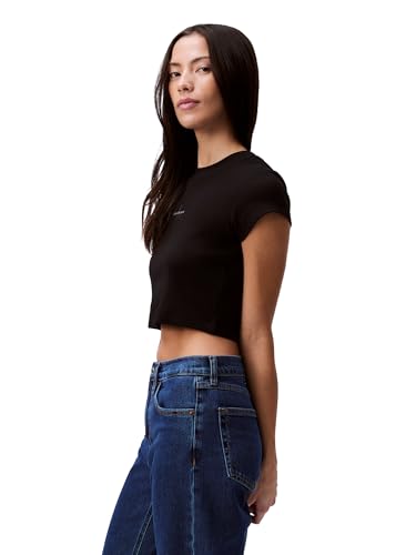 Calvin Klein Jeans Women's Monogram Logo Ribbed Baby Tee4