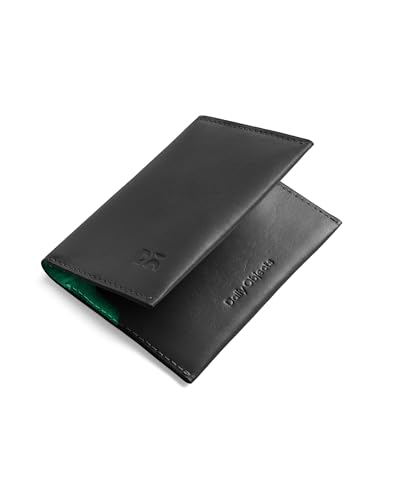 Image of DailyObjects Black Even Bi-Fold Card Wallet | Men | Full-Grain Leather | Gents Wallet Branded | Handcrafted | Guys| Card Holder | Dedicated Sleeve| 4 Card Slots| Dual-Tone Colourways