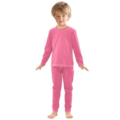 Pink Long Sleeve Pajamas Set Sleepwear Jammies 2pcs Set Pjs Pink 04