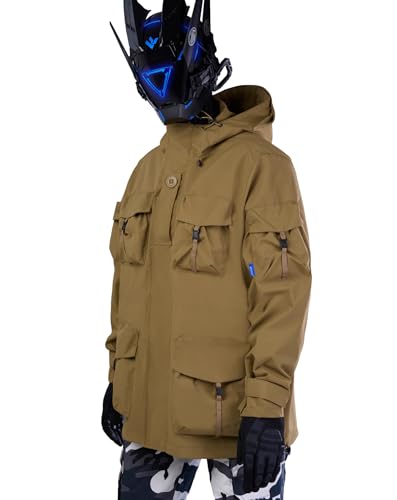 Image of MFCT Men's Techwear Waterproof Windbreaker with Funnel Hoodie