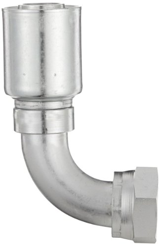 Image of EATON Weatherhead Coll-O-Crimp 20U-A40 90 Degree Female Swivel Short Drop Tube Elbow Fitting, Low Carbon Steel, 1-1 /4 inch Hose ID, 1-1 /4 inch Tube Size