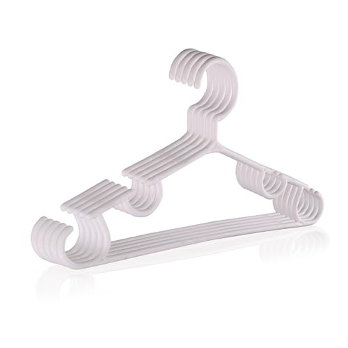 Image of Kuber Industries Pack of 40 Hangers | Multi-Purpose Hangers for Wardrobe-Almirah-Cabinets-Closet | Plastic Cloth Hanger for Trouser-Skirts-Coat-Dresses-Ties | 103 | White & Sky Blue