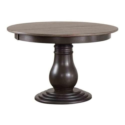 Iconic Furniture Bella Base Dining, 45' x45' x 63' Antiqued Grey, Black Stone Round Table