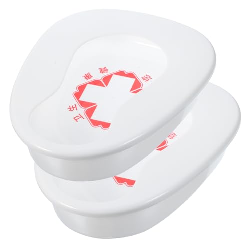 OATIPHO 2個 ヘアパーマ ネックトレー ポータブルトイレ ベッドパンシート エルダーベッドパン 健康管理 便器 ホームベッド 長老 白い