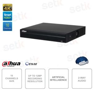 NVR IP ONVIF – 16 canaux – Résolution jusqu'à 12 MP – Intelligence artistique – Audio bidirectionnel – NVR4116HS-4KS3