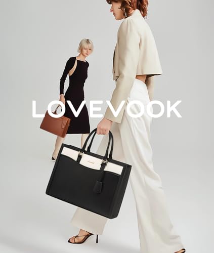 Image of LOVEVOOK Laptop Tote Bag for Women, Office Work Bag Briefcase fit for Laptop, Large Capacity Teacher Bag Handbag