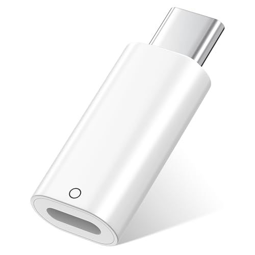 TiMOVO Adapter für Apple Pencil 1 auf USB C, Ladeadapter für iPencil 1. Generation Kompatibel mit iPad 10.Gen, Kabelloser Ladeanschluss für Apple Pen, Unterstützt Bluetooth-Kopplung, Weiß