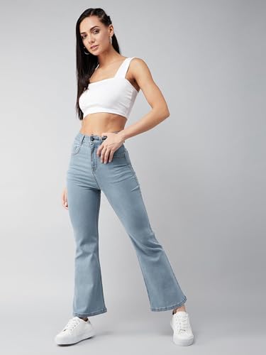 Image of Dolce Crudo Boot Cut High Rise Cropped Jeans for Women