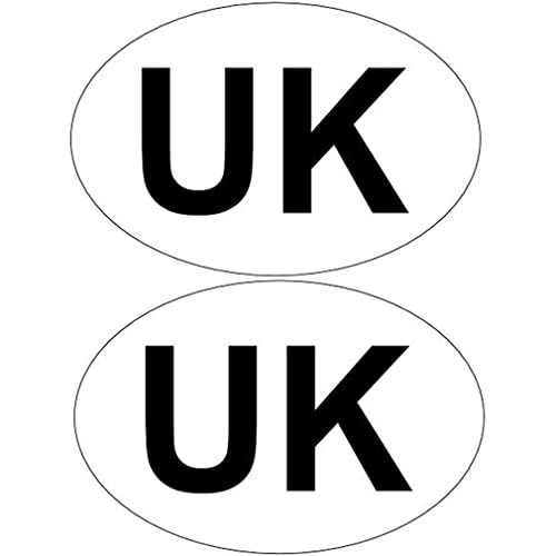 Haobase 2PCS UK Oval Sticker for Cars Vans Trucks - Self Adhesive Vinyl UK Sticker (16.5cm x 11cm)