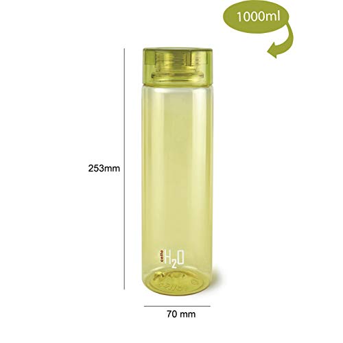 Image of CELLO H2O Round Premium Edition Water Bottle Set of 3, 1000ml, Sea Green | BPA Free, Unbreakable & Reusable | Leakproof Silicone Lid Fridge Set of PET Water Bottle For Kitchen, Office, College, Travel