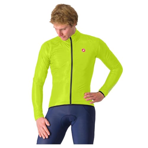 Image of CASTELLI Men's Squall Shell Jacket, Full Waterproof, Windproof Lightweight Reflective Jacket, Road Cycling & Gravel Biking