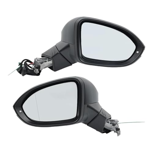 ルームミラーアセンブリ に適合する ゴルフ 8 MK8 6ピン バックミラーアセンブリ ブラック ターンシグナルライト付き サイドミラー エクステリアミラーアセンブリ(1ペア)