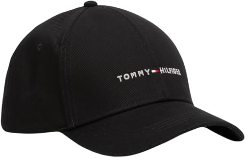 Tommy Hilfiger Gorra Hombre Foundation Panel de algodón, Negro (Black), Talla Única