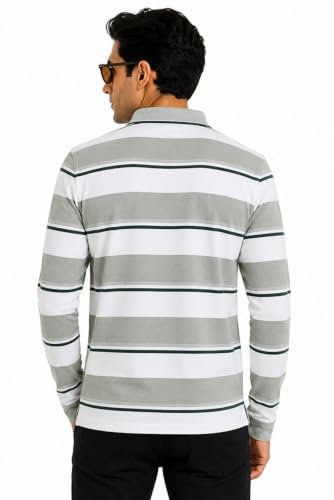 Image of SANE ORIGINALS Men's Full Sleeve Polo T-Shirt with Pocket, Premium Cotton Blend Collar Neck Tee