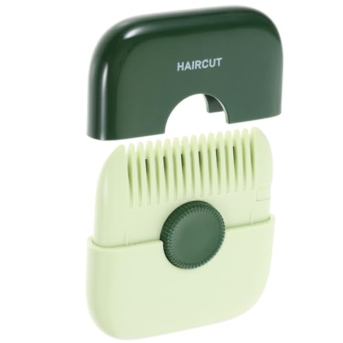AMUSLESUR Praktischer Haarschneidekamm mit Schutzklinge Kompakter ABS Edelstahl Styling und Fransenverdünnerkamm für Selbsthaarschnitte zu Hause Hautschonend und Handlich