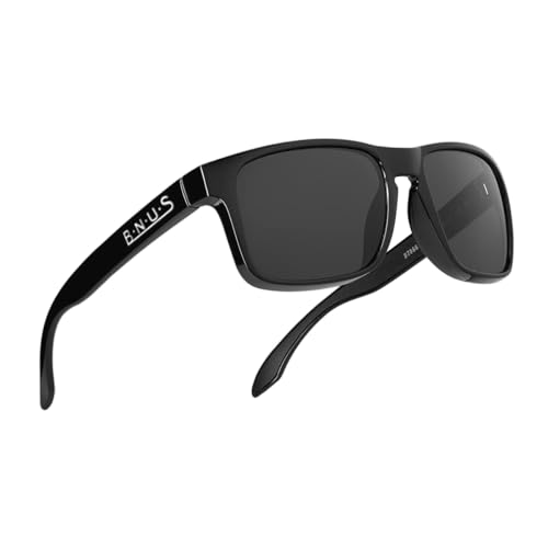 Image of BNUS Corning Glass Lens Sunglasses for Men Women, Polarized Option UV400 | Hard, scratch-resistant Corning glass lenses, UV protection, no-paint frame, spring hinges - ideal for driving & fishing