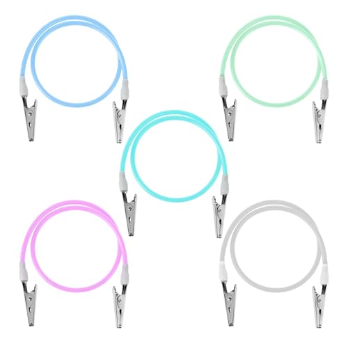 Dental Bib Clips, 5 PCS Bib Holder Clip Dental Napkin Clip Neck Chains with Metal Clips for Dentals Clinic, Silicone Colorful Dentist Bibs Holder-Clip Soft Lightweight and Silicone Dentist BibsClip