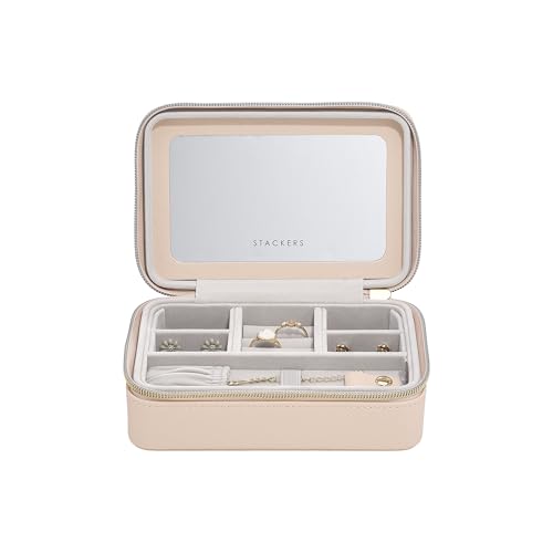 Boîte à bijoux de voyage Stackers raphia blush : coffret de rangement rigide et chic - 2
