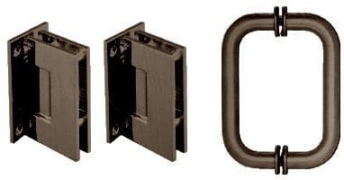 C.R. LAURENCE GENS30RB CRL Oil Rubbed Bronze Geneva Shower Pull and Hinge Set by C.R. Laurence