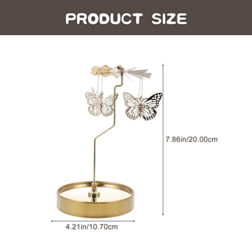 Osaladi Desktop Stand 2Pcs Adornment Steel Scandinavian Rotary For Elegant Tray Ornament Candlelight Decorative Light Candle Candleholder Romantic Tea Spining Household Holiday Tray: Wedding Decor #TOP7