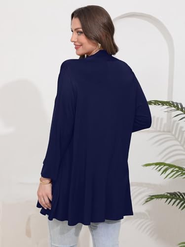 Image of BELAROI Plus Size Lightweight Cardigan Sweaters for Women Casual Open Front 3 /4 Sleeve Cover Up