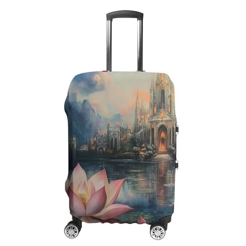 Lotuses Palace Travel Luggage Cover for Suitcase 19-32 Inches Elastic Washable Baggage Protector