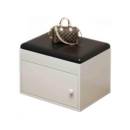 Banc à chaussures avec siège rembourré en cuir PU et finitions soignées