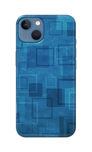 Image of Printed Hard Back Cover Case for Apple iPhone 13 Back Cover (Plain Azure Blue) -702