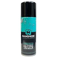 NANOMIZE Armour Waterproof Spray Long-Lasting & fast Drying Rain & Stain Protector for Shoes, Clothing, Car Interiors, Leather, Nubuck, Suede & Canvas Water Repellent for Footwear & Jackets