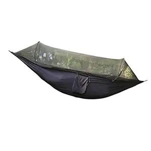 MILAAN Portable Travel Outdoor Camping Hanging Hammock Bed &Mosquito Net Black (66021081FEZ)