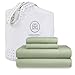 Threadmill Cotton Queen Sheet Set | 100% Cotton Sheets for Queen Size Bed | Solid Sateen Queen Bed Sheets Set with 16” Deep Pocket | Soft Breathable 4-Piece Cooling Bedding Sheet Set | Sage Green