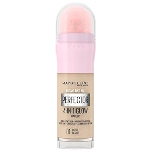 Maybelline New York 4-in-1 Make Up mit Concealer, BB Cream, Highlighter und Primer, für einen perfekten Teint, Foundation mit leichter Deckkraft, Instant Perfector Glow, Nr. 01 Light, 20 ml