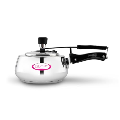 Image of EveryDay Belly Steel Pressure Cooker 2 ltr | Stainless Steel Inner Lid Cooker | Mirror Finish Pressure Cooker With Induction Base | Gas & Induction Use