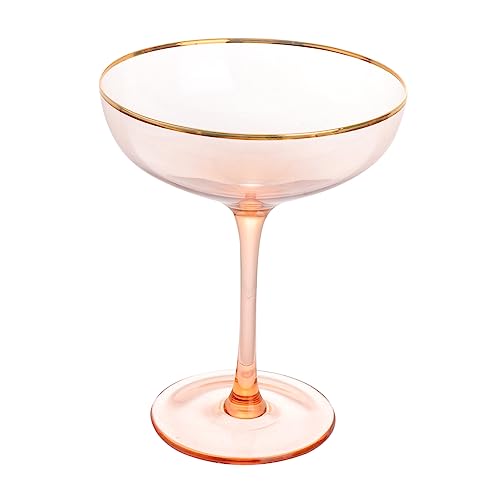 TIDTALEO Pink Cocktail Glass Glasses Pink Party Drinking Cup Glass Material Comfortable Touch