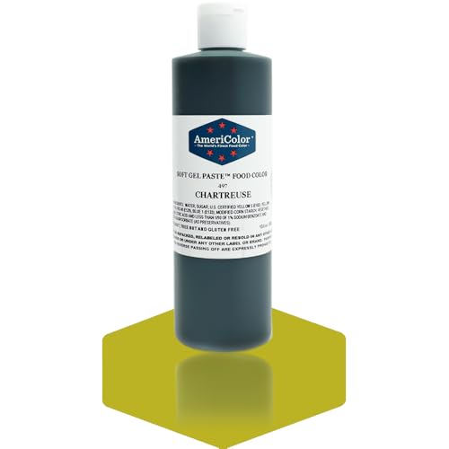 AmeriColor, Chartreuse, 13.5 Ounce Bottle, Soft Gel Paste Food Color