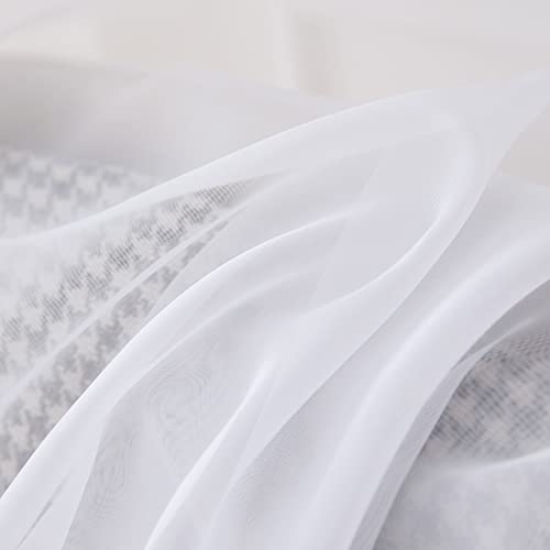 Miulee Short Sheer Curtains 30 Inch Length For Kitchen Bathroom Cafe Half Window Treatment, Rod Pocket Tier Curtains 2 Panels, 29X30 Inches Long, White #TOP2